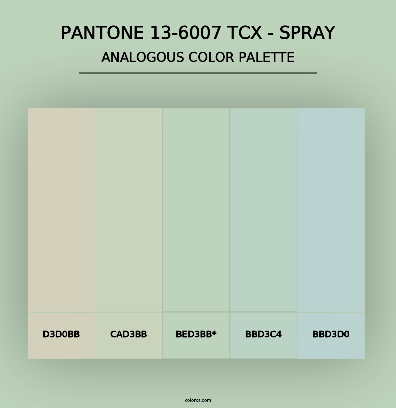 PANTONE 13-6007 TCX - Spray - Analogous Color Palette