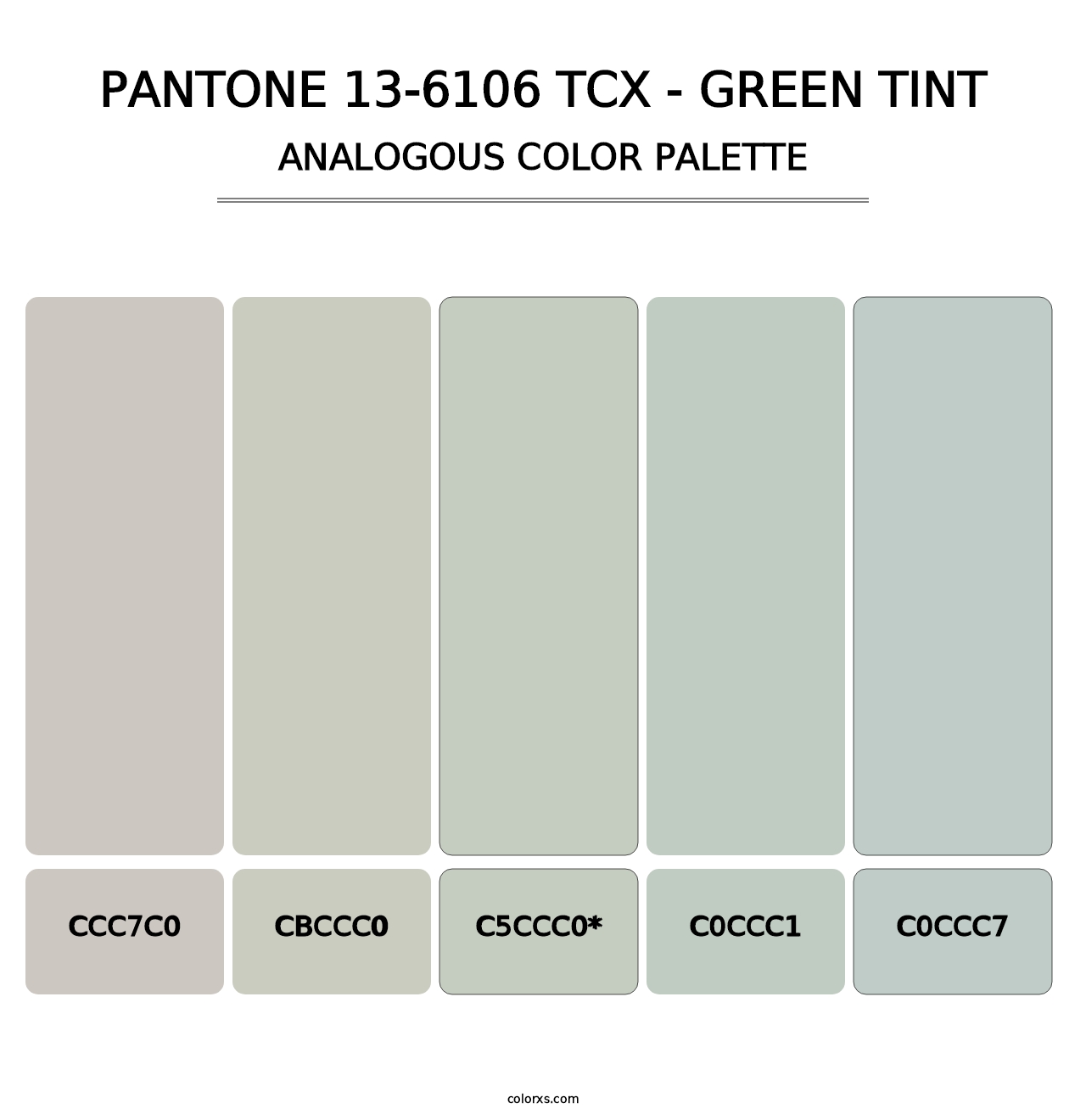 PANTONE 13-6106 TCX - Green Tint - Analogous Color Palette