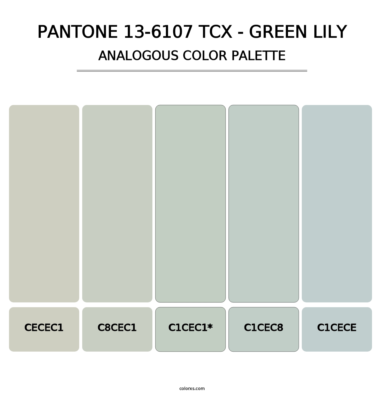 PANTONE 13-6107 TCX - Green Lily - Analogous Color Palette