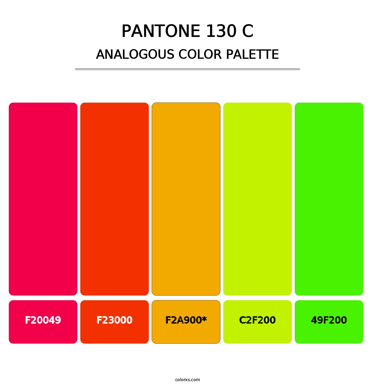 PANTONE 130 C - Analogous Color Palette