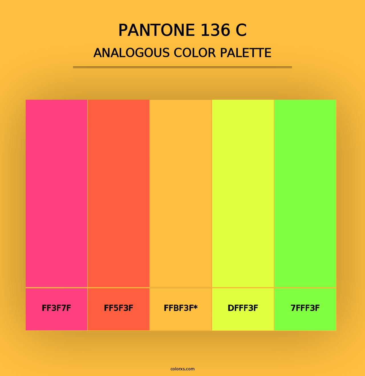 PANTONE 136 C - Analogous Color Palette