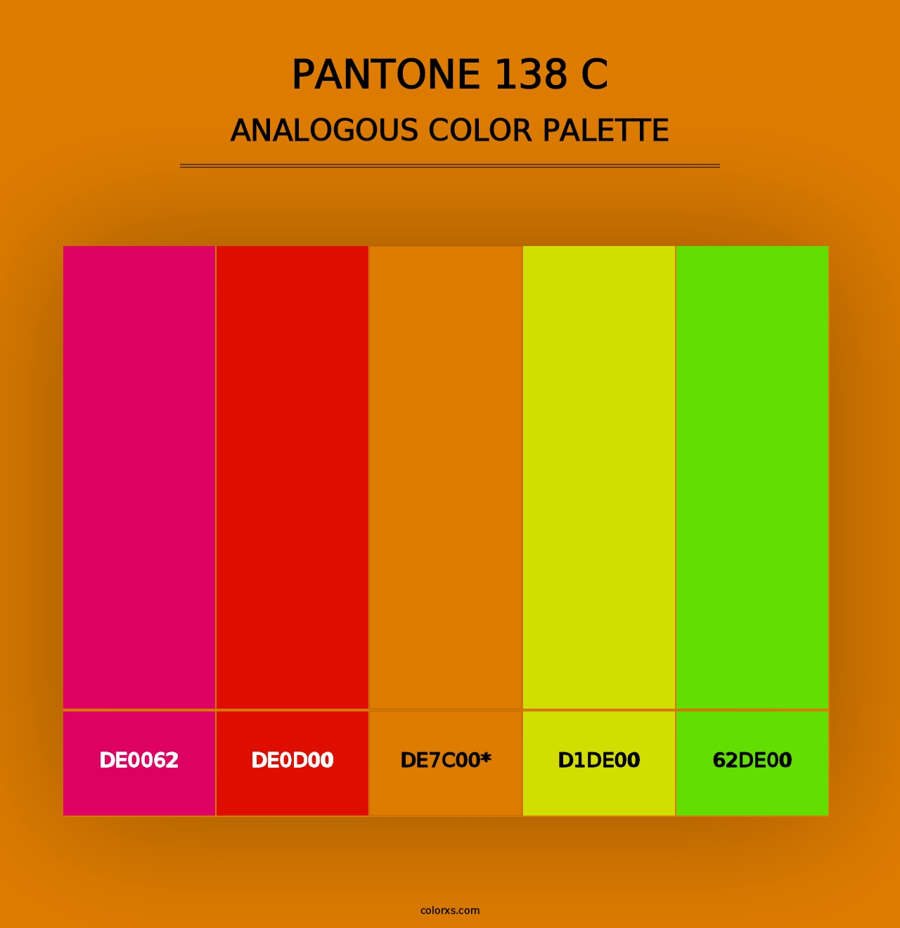 PANTONE 138 C - Analogous Color Palette