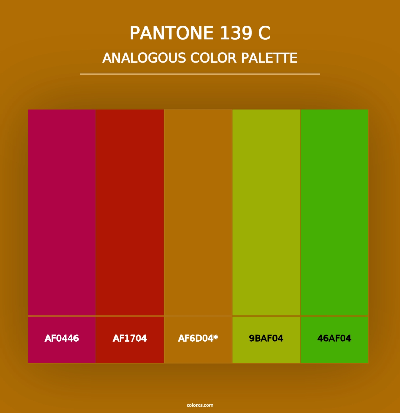 PANTONE 139 C - Analogous Color Palette