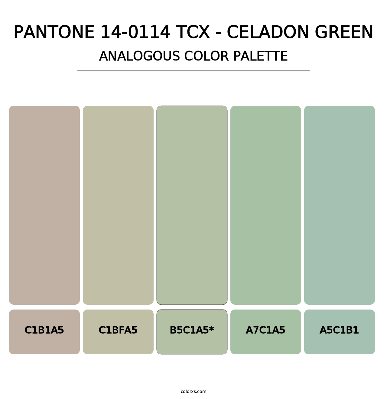 PANTONE 14-0114 TCX - Celadon Green - Analogous Color Palette