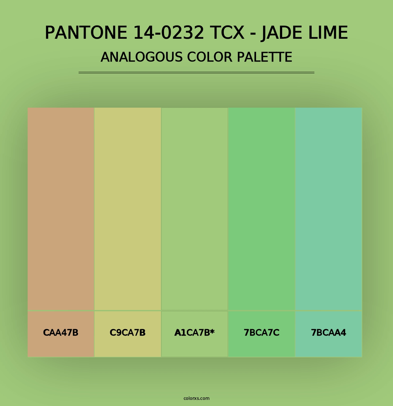 PANTONE 14-0232 TCX - Jade Lime - Analogous Color Palette