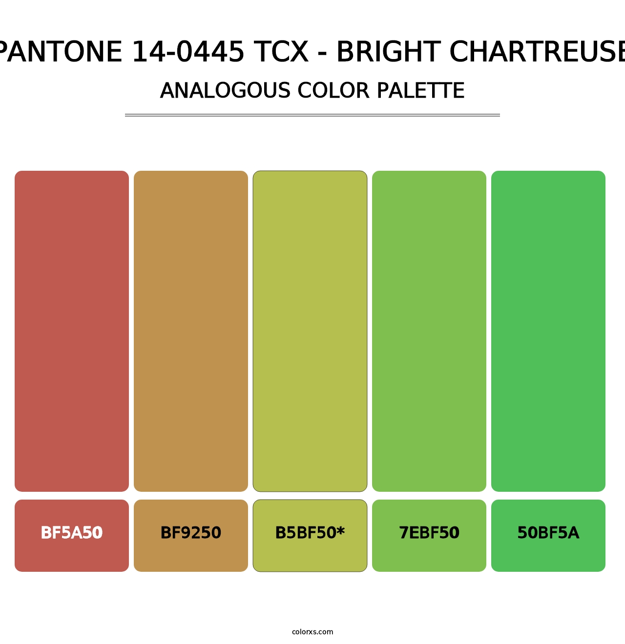 PANTONE 14-0445 TCX - Bright Chartreuse - Analogous Color Palette