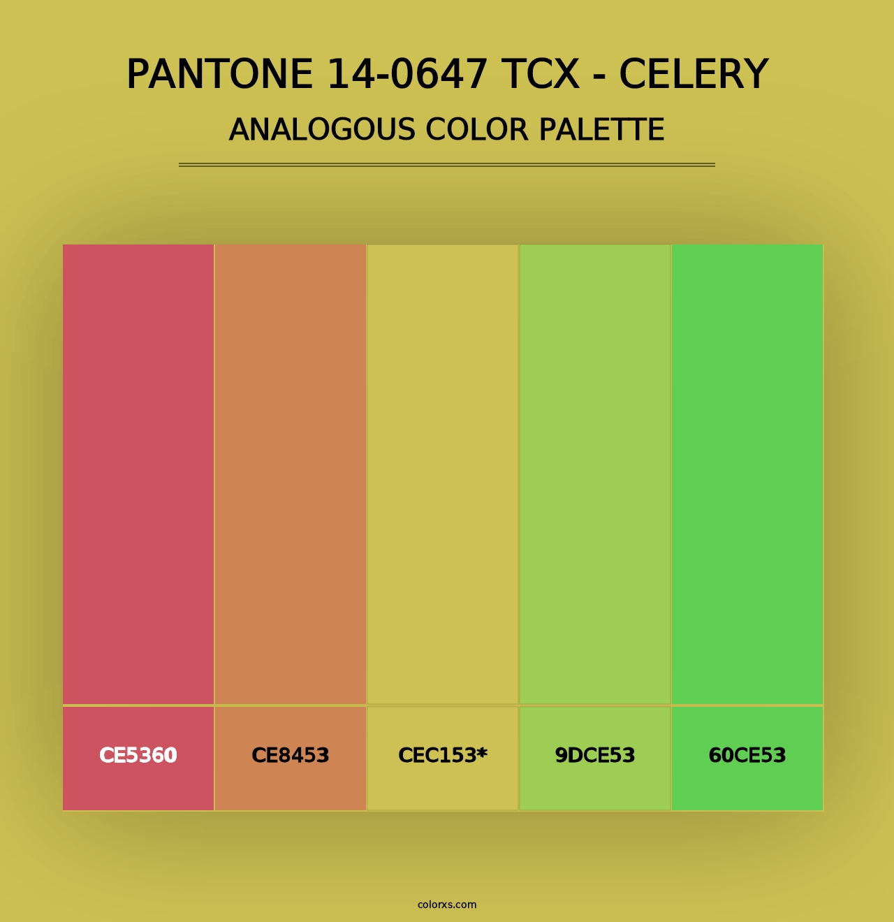 PANTONE 14-0647 TCX - Celery - Analogous Color Palette