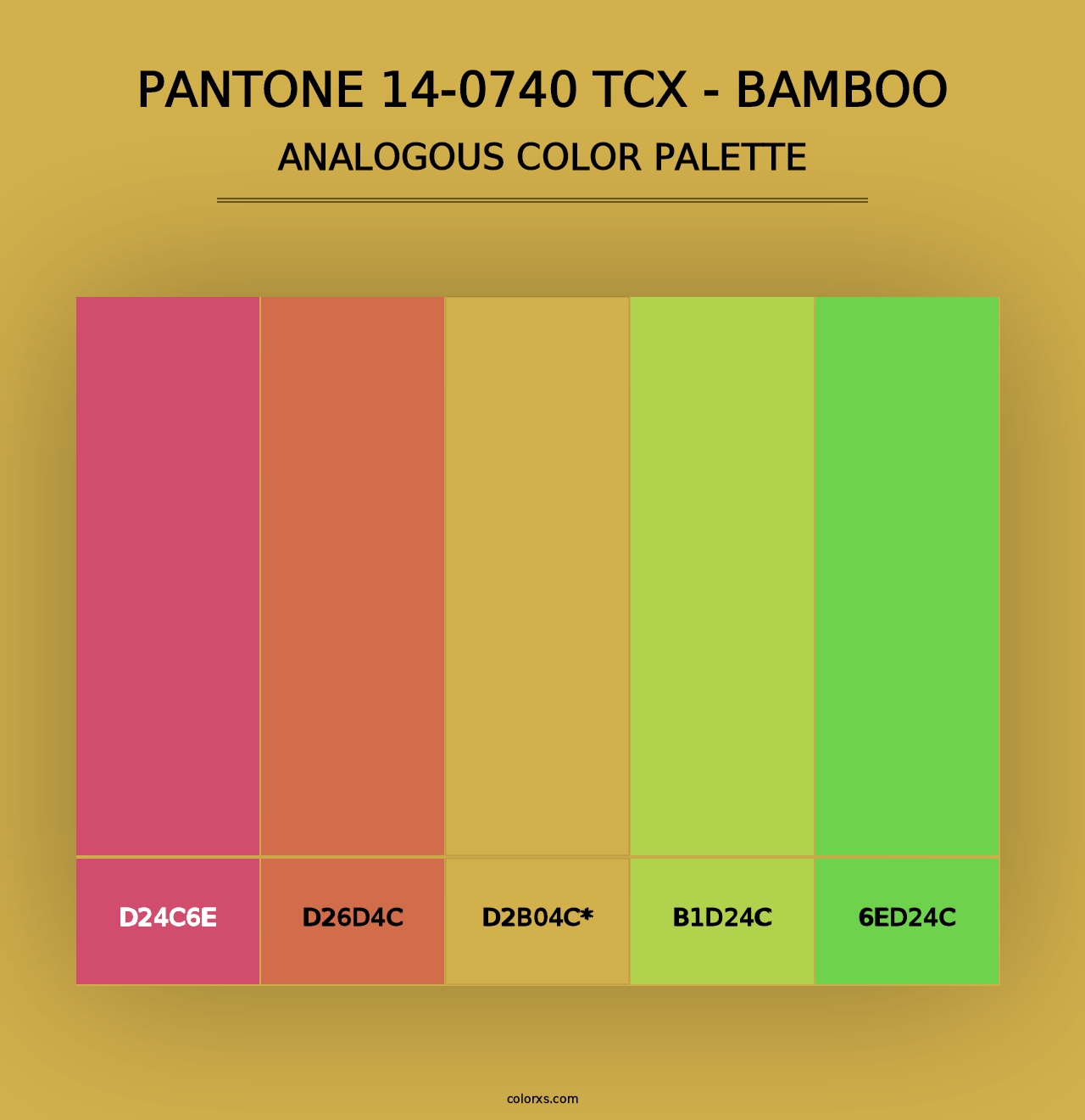 PANTONE 14-0740 TCX - Bamboo - Analogous Color Palette