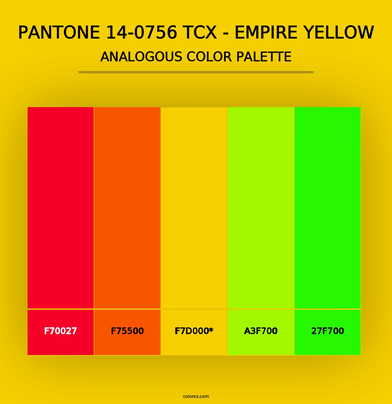 PANTONE 14-0756 TCX - Empire Yellow - Analogous Color Palette