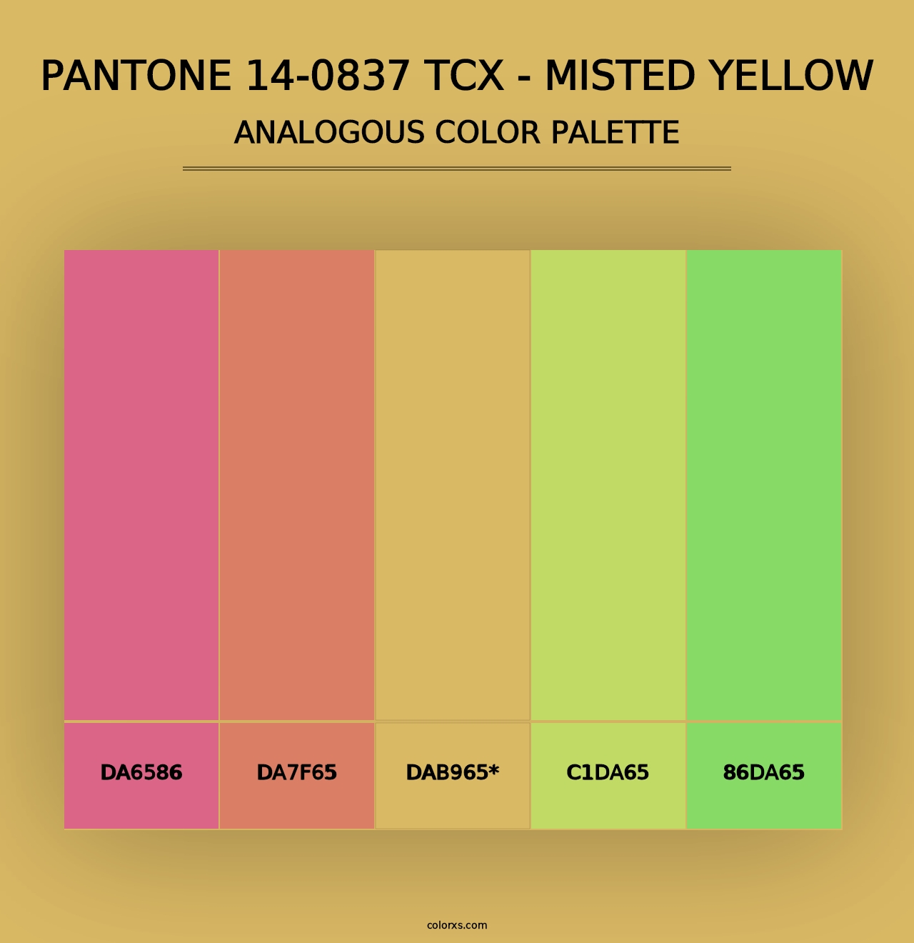 PANTONE 14-0837 TCX - Misted Yellow - Analogous Color Palette