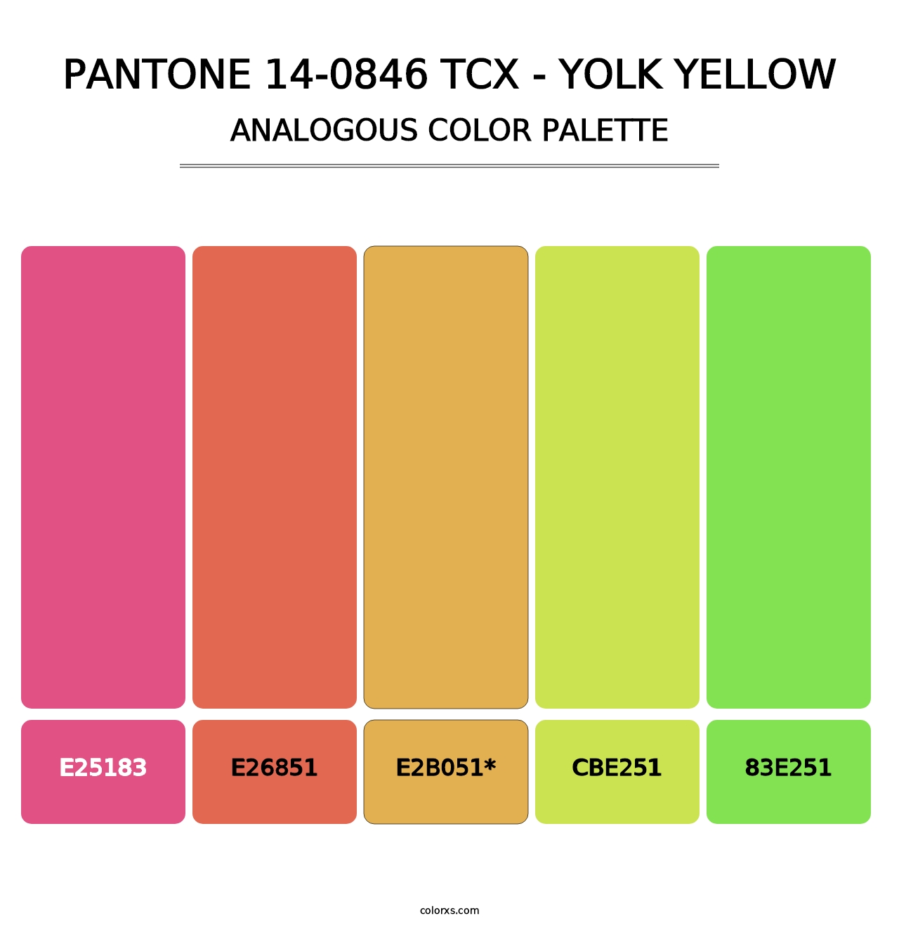 PANTONE 14-0846 TCX - Yolk Yellow - Analogous Color Palette