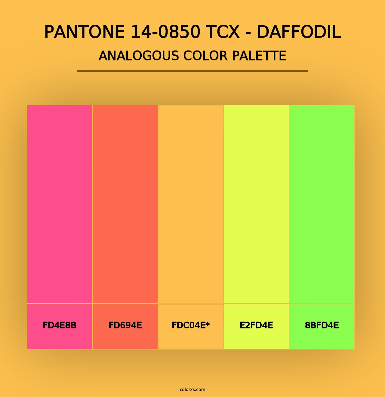 PANTONE 14-0850 TCX - Daffodil - Analogous Color Palette