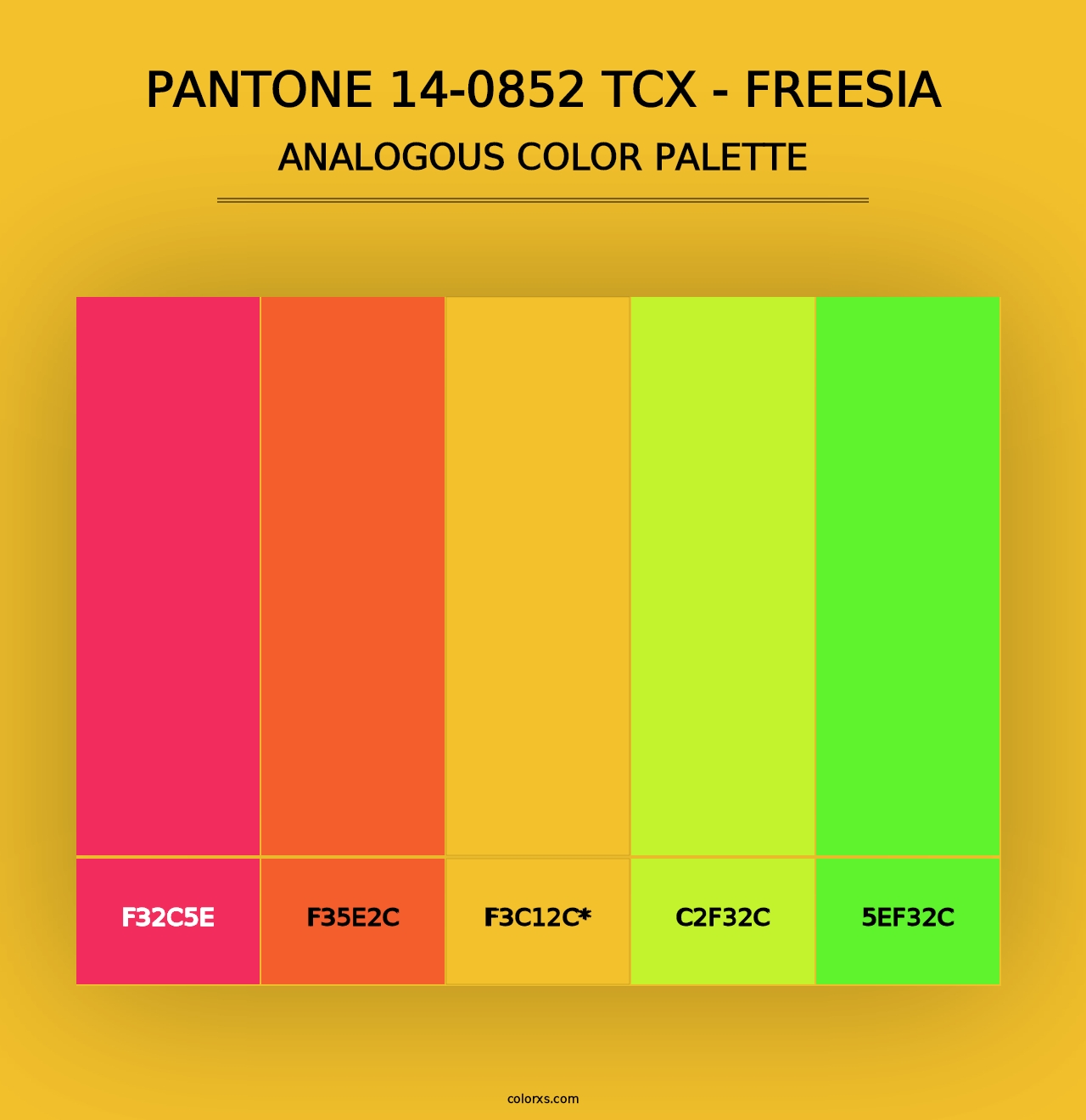 PANTONE 14-0852 TCX - Freesia - Analogous Color Palette