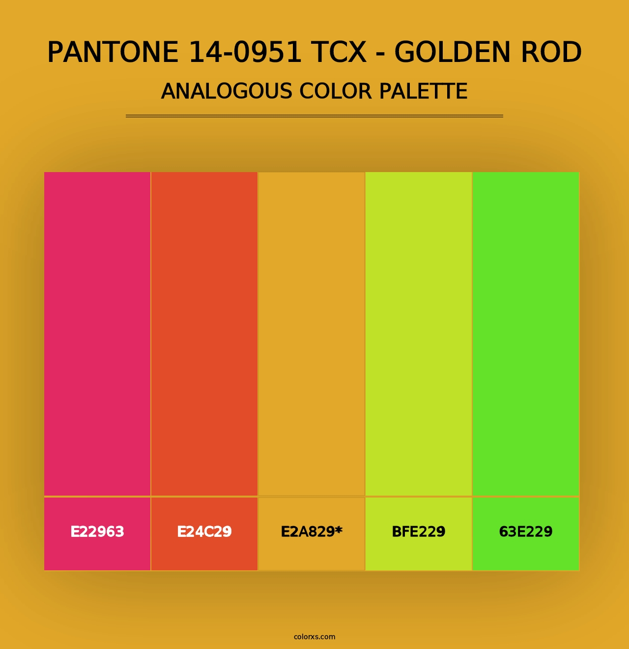 PANTONE 14-0951 TCX - Golden Rod - Analogous Color Palette