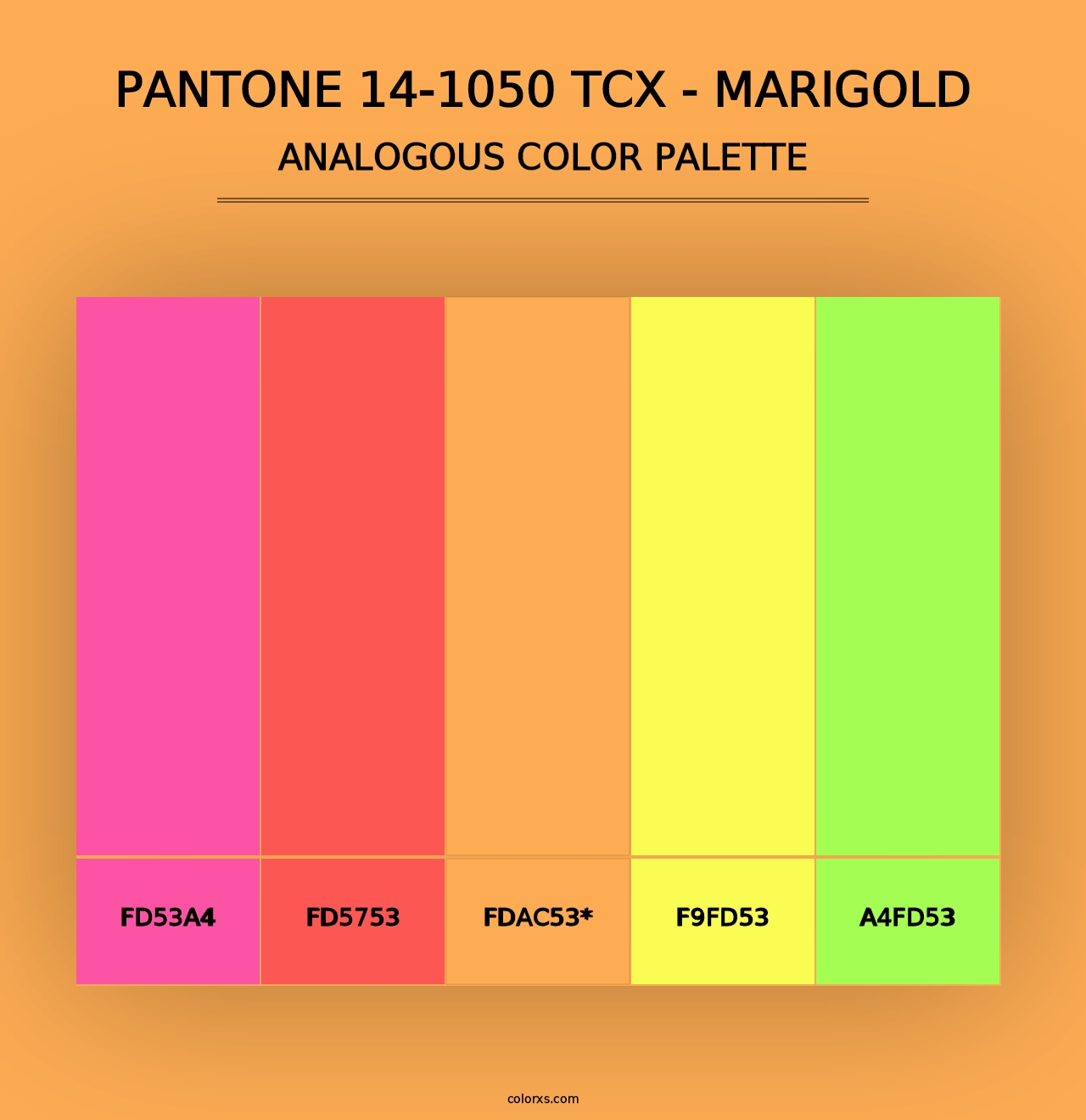 PANTONE 14-1050 TCX - Marigold - Analogous Color Palette