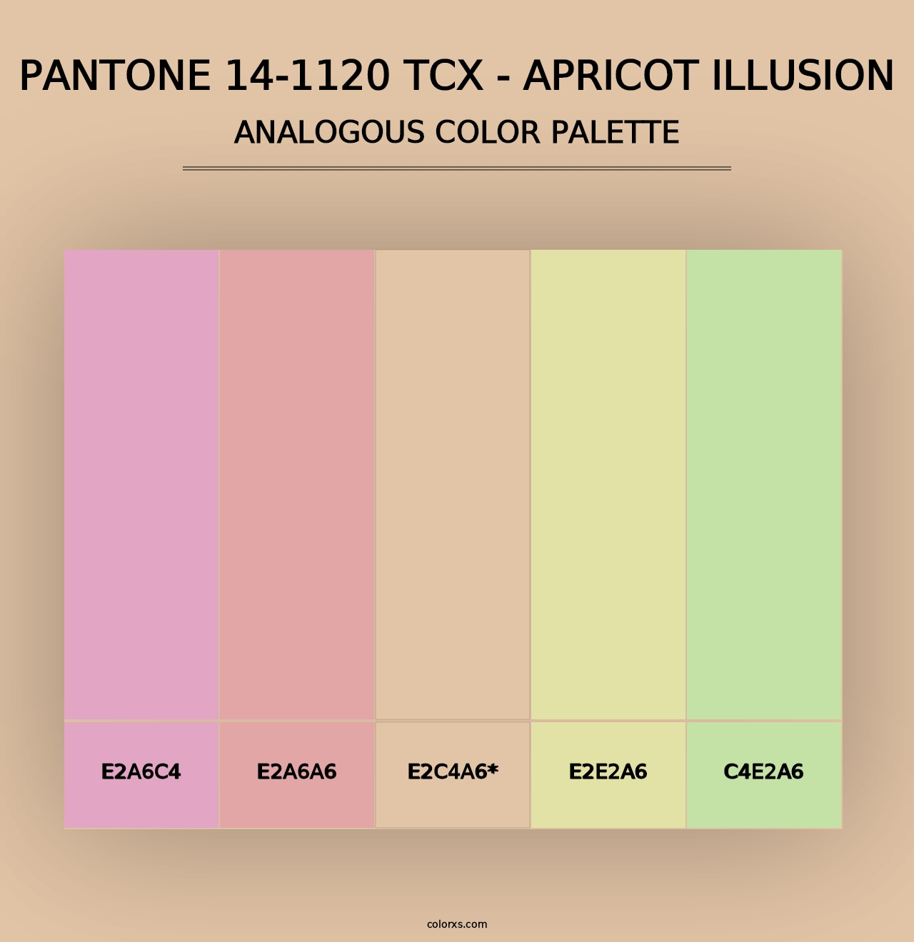 PANTONE 14-1120 TCX - Apricot Illusion - Analogous Color Palette