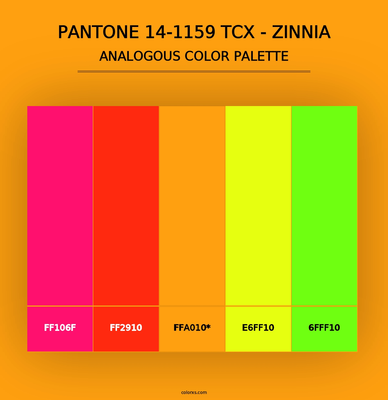 PANTONE 14-1159 TCX - Zinnia - Analogous Color Palette