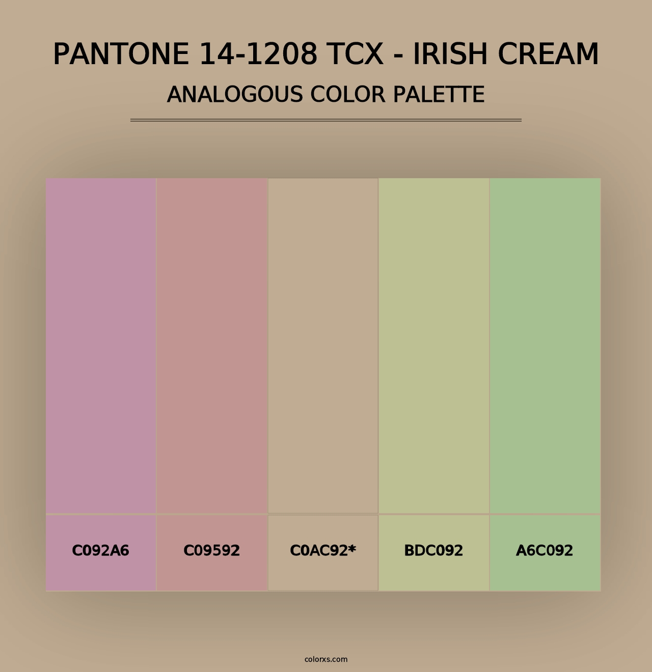 PANTONE 14-1208 TCX - Irish Cream - Analogous Color Palette