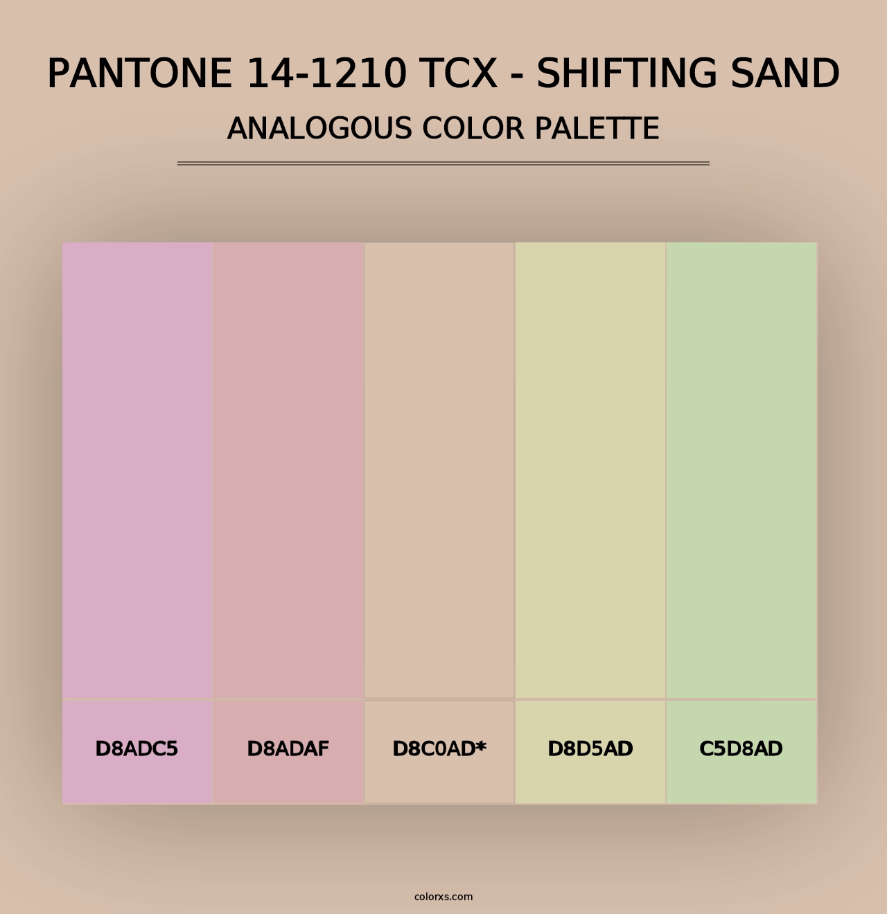 PANTONE 14-1210 TCX - Shifting Sand - Analogous Color Palette