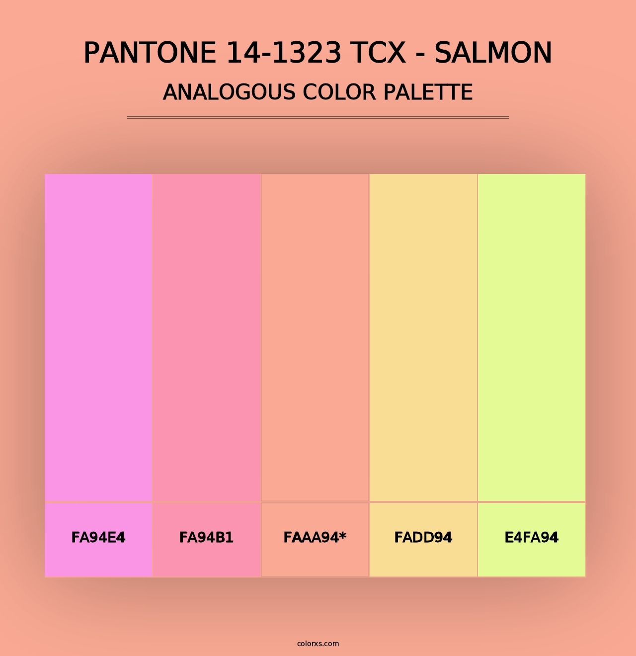 PANTONE 14-1323 TCX - Salmon - Analogous Color Palette