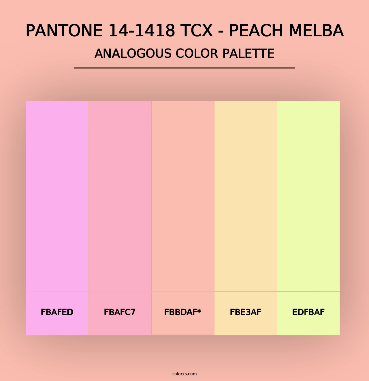 PANTONE 14-1418 TCX - Peach Melba - Analogous Color Palette