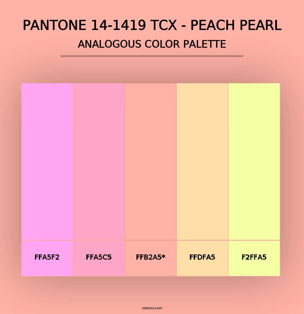 PANTONE 14-1419 TCX - Peach Pearl - Analogous Color Palette