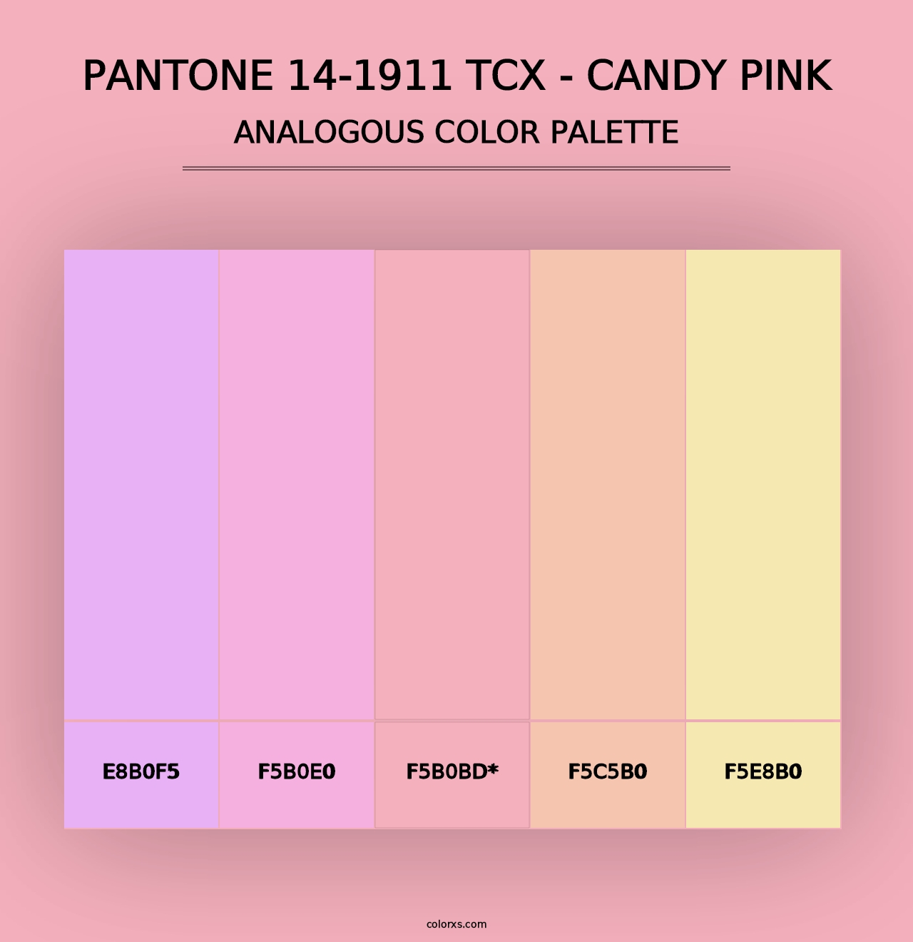 PANTONE 14-1911 TCX - Candy Pink - Analogous Color Palette