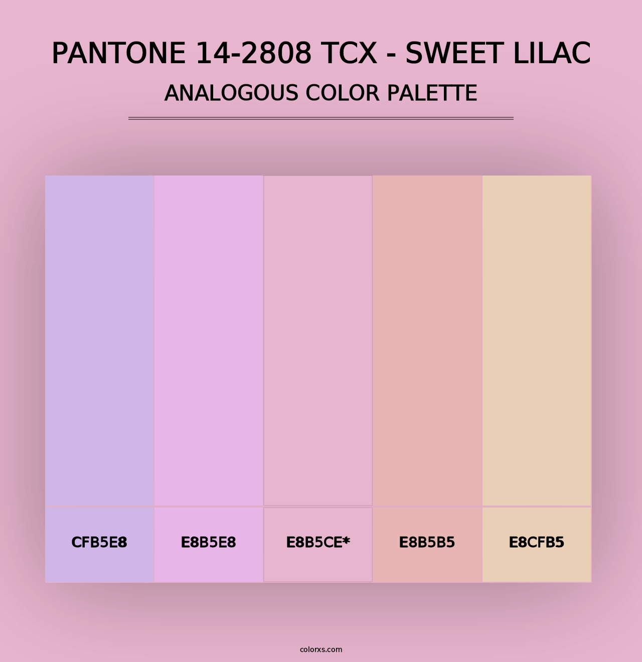 PANTONE 14-2808 TCX - Sweet Lilac - Analogous Color Palette