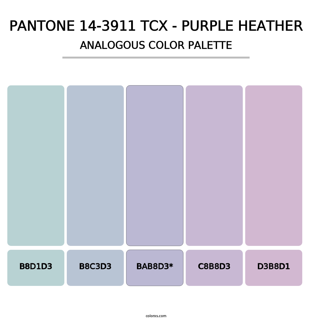 PANTONE 14-3911 TCX - Purple Heather - Analogous Color Palette