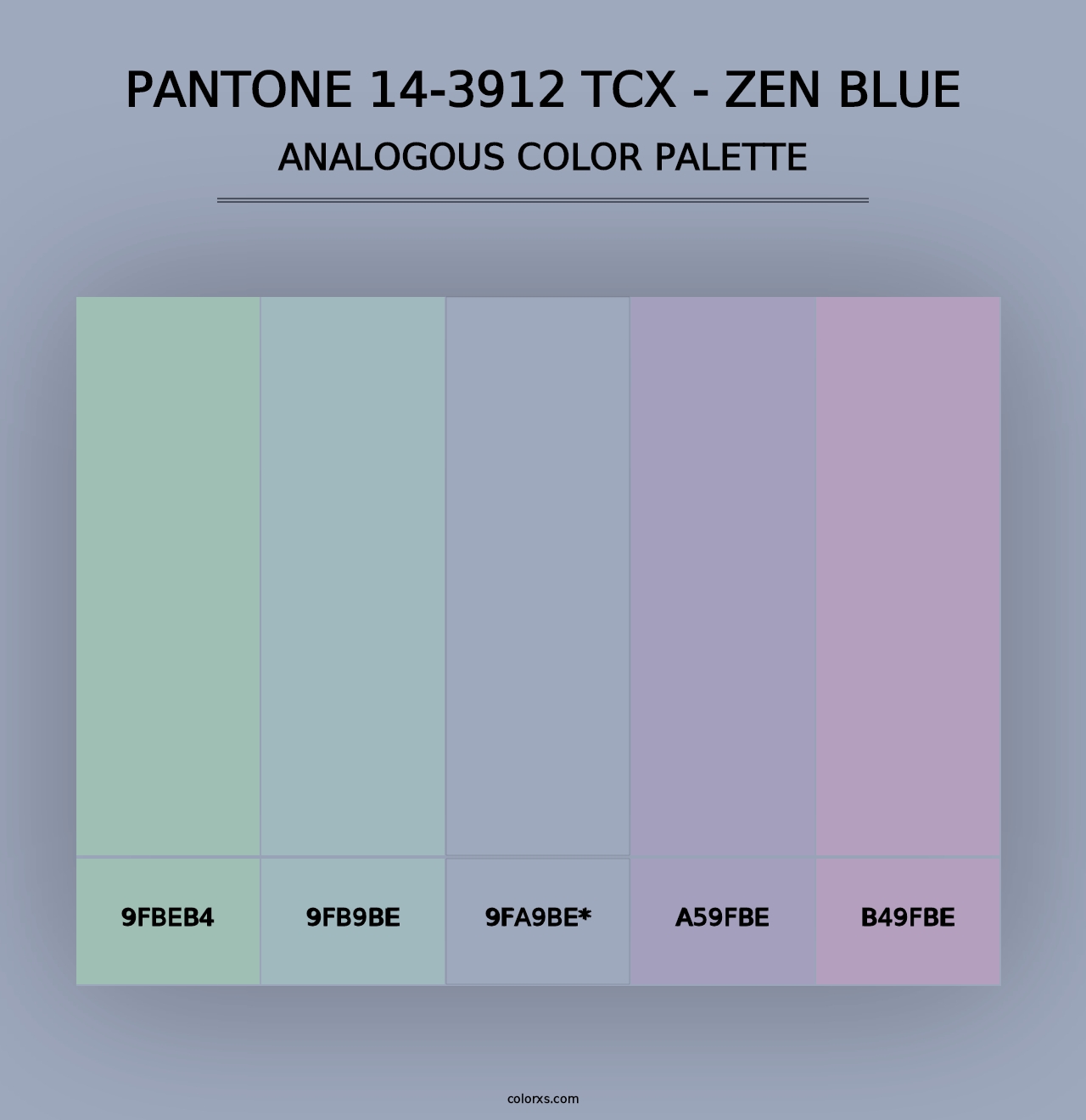 PANTONE 14-3912 TCX - Zen Blue - Analogous Color Palette