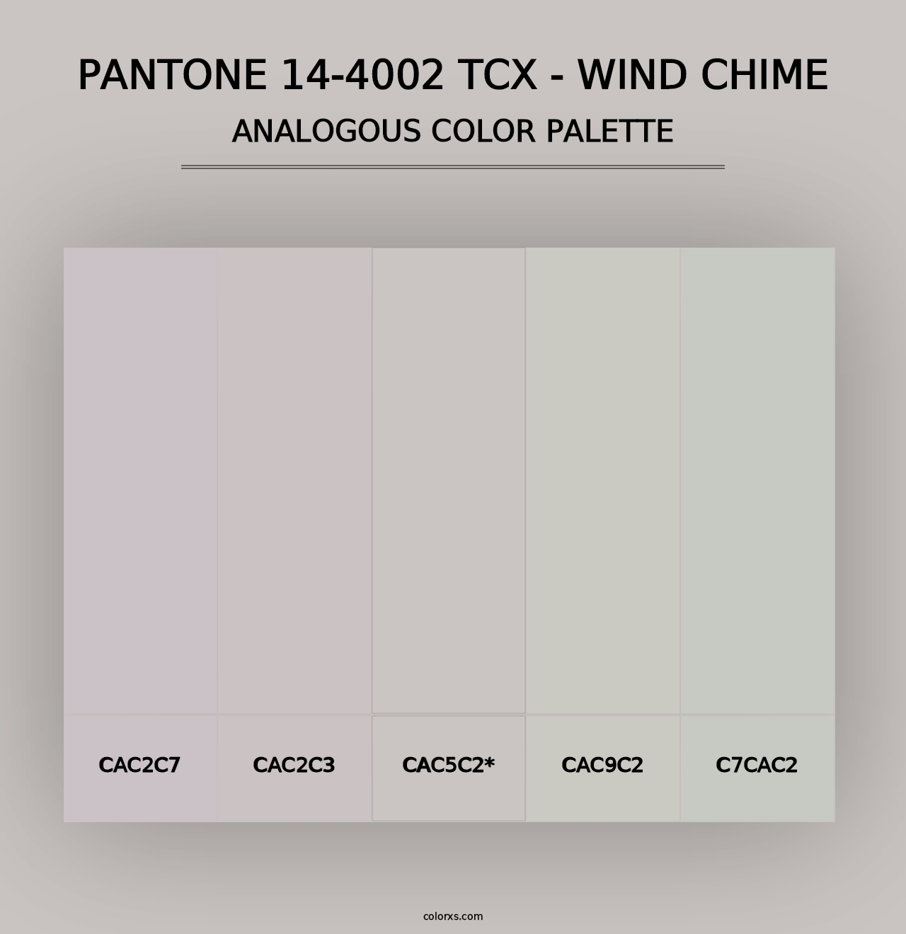 PANTONE 14-4002 TCX - Wind Chime - Analogous Color Palette