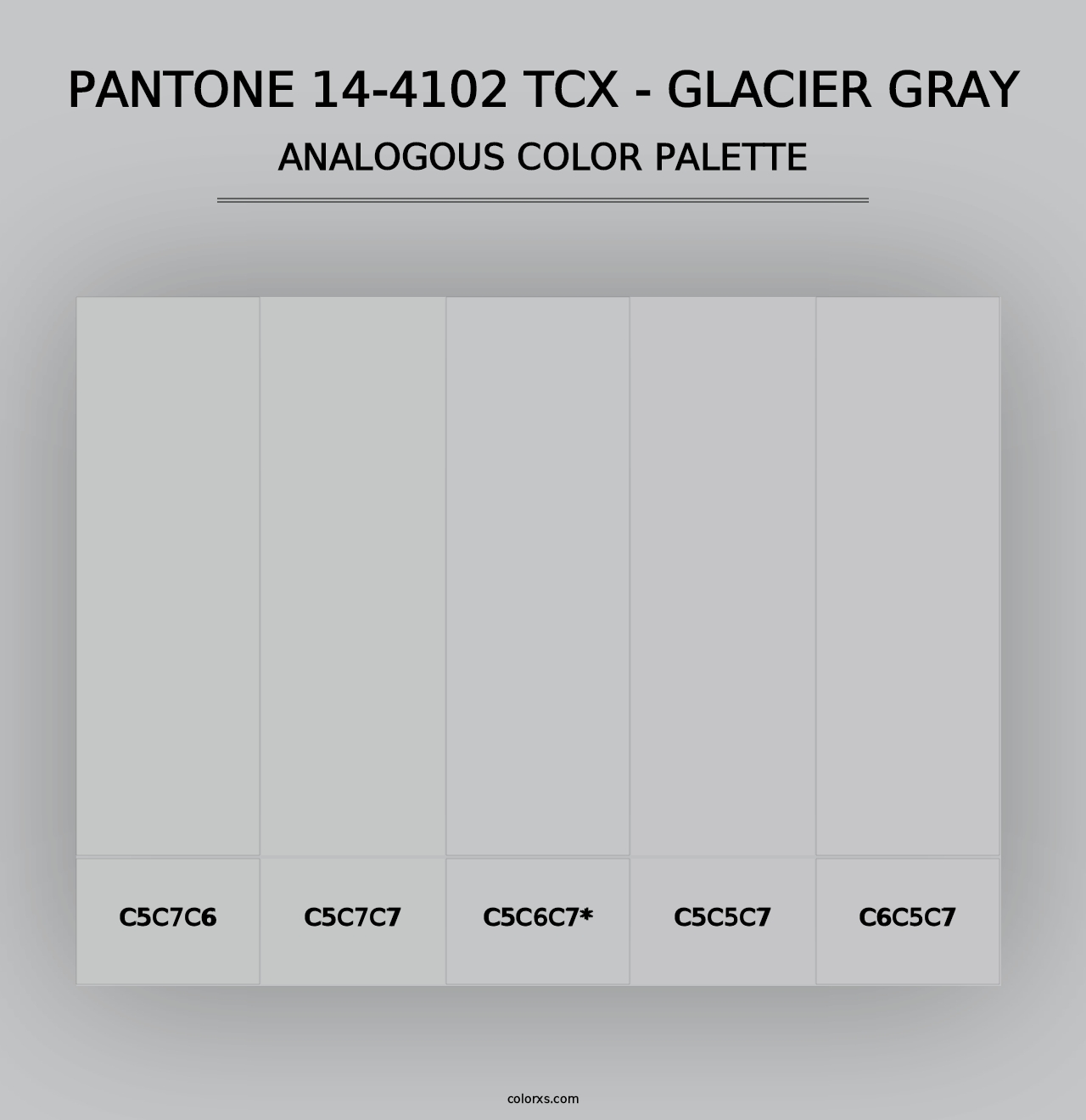 PANTONE 14-4102 TCX - Glacier Gray - Analogous Color Palette