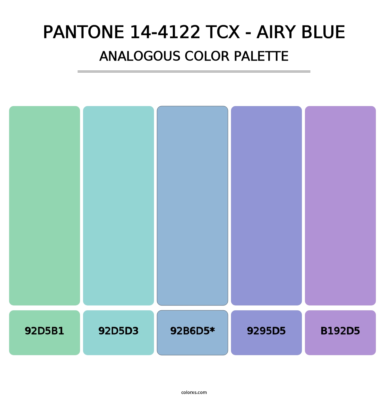 PANTONE 14-4122 TCX - Airy Blue - Analogous Color Palette