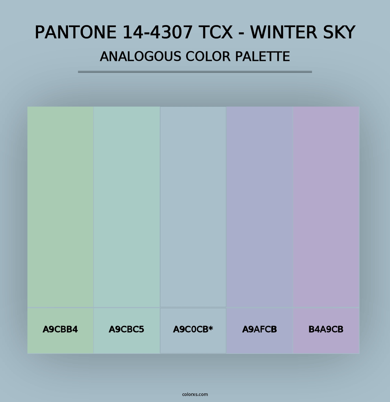 PANTONE 14-4307 TCX - Winter Sky - Analogous Color Palette