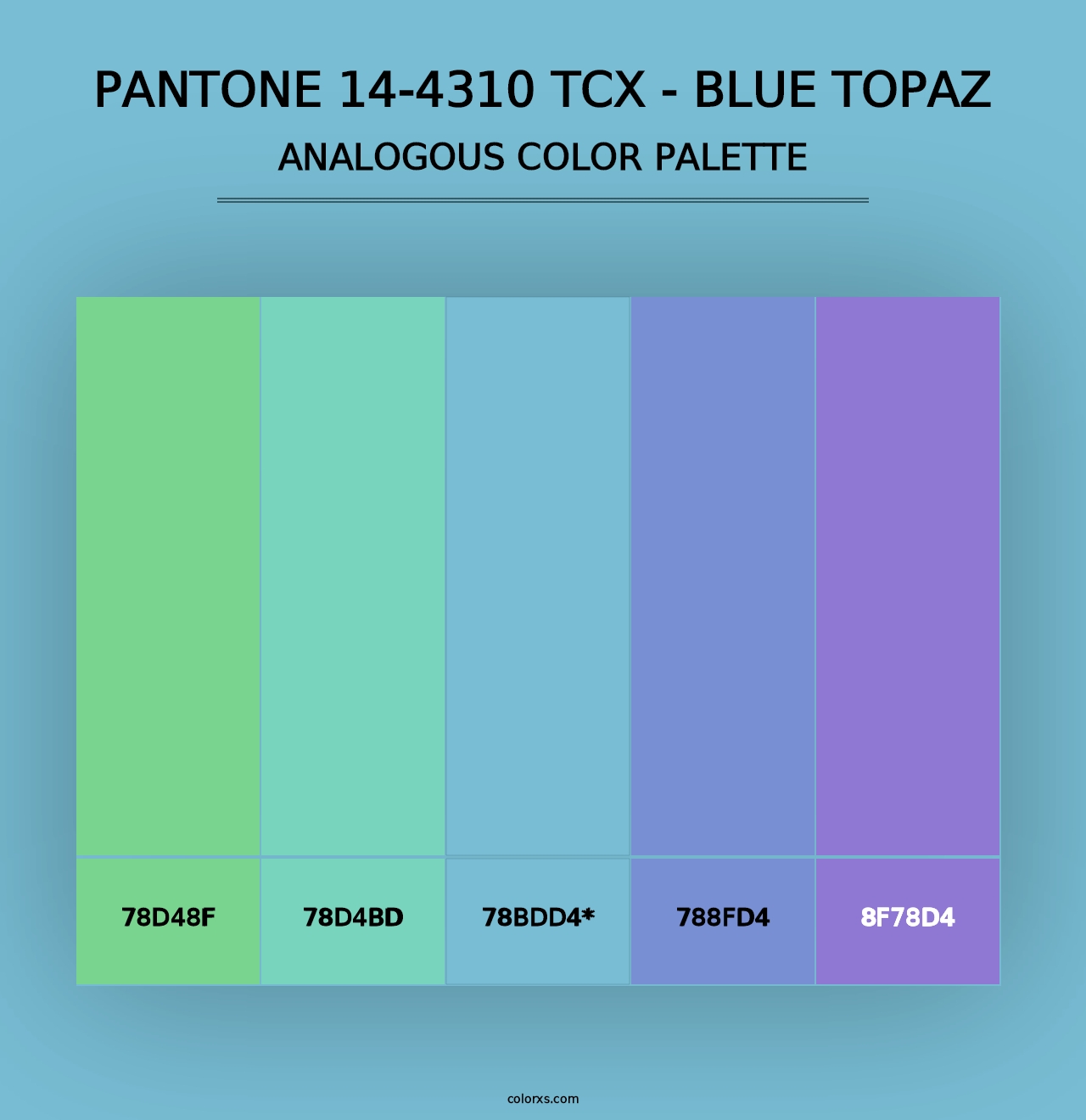 PANTONE 14-4310 TCX - Blue Topaz - Analogous Color Palette