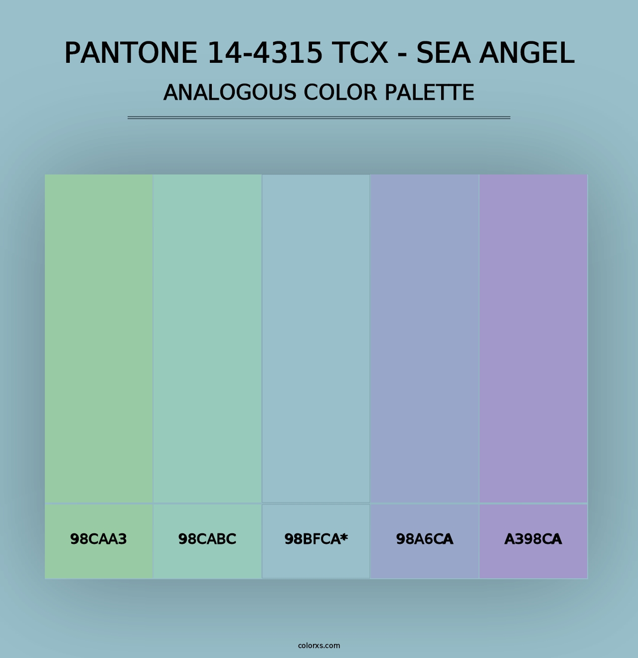 PANTONE 14-4315 TCX - Sea Angel - Analogous Color Palette