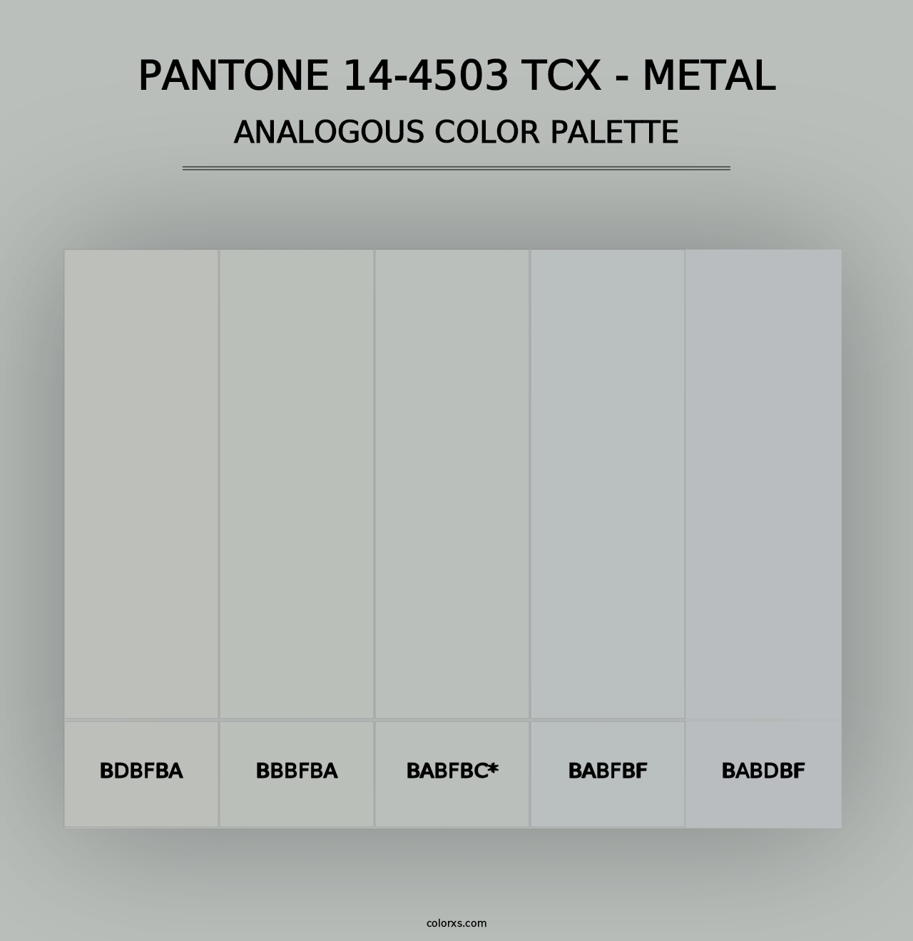 PANTONE 14-4503 TCX - Metal - Analogous Color Palette