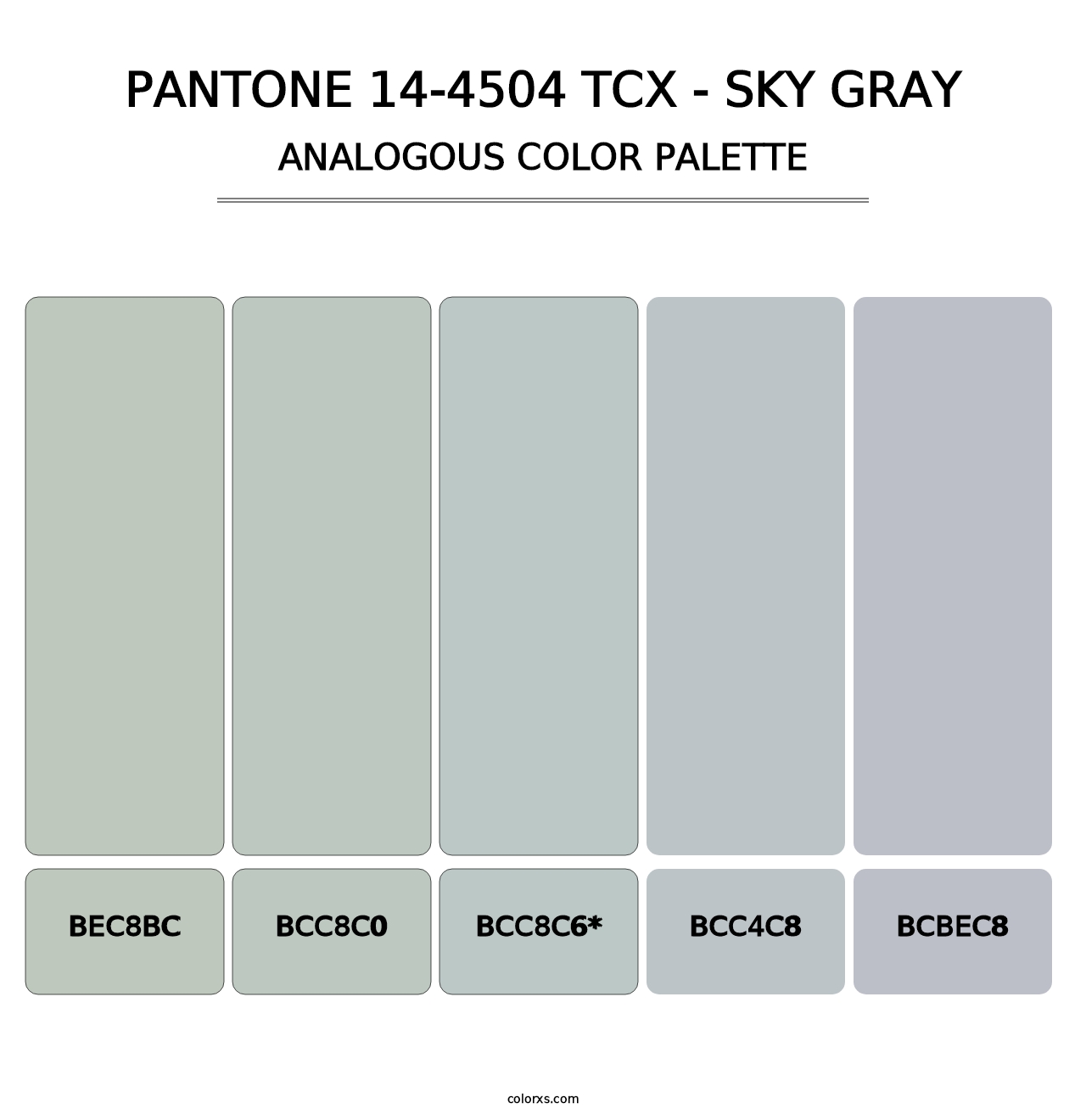 PANTONE 14-4504 TCX - Sky Gray - Analogous Color Palette