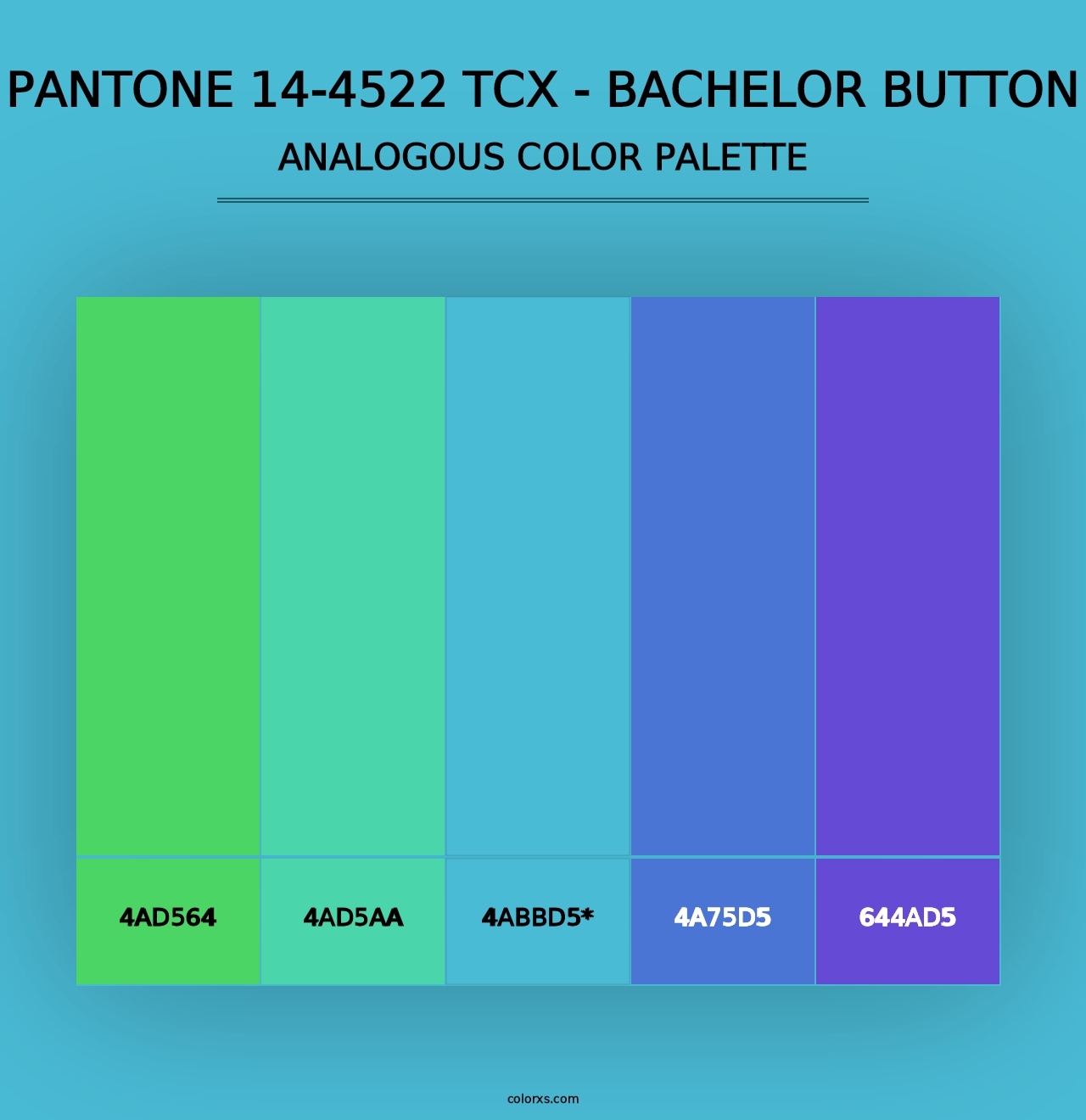 PANTONE 14-4522 TCX - Bachelor Button - Analogous Color Palette