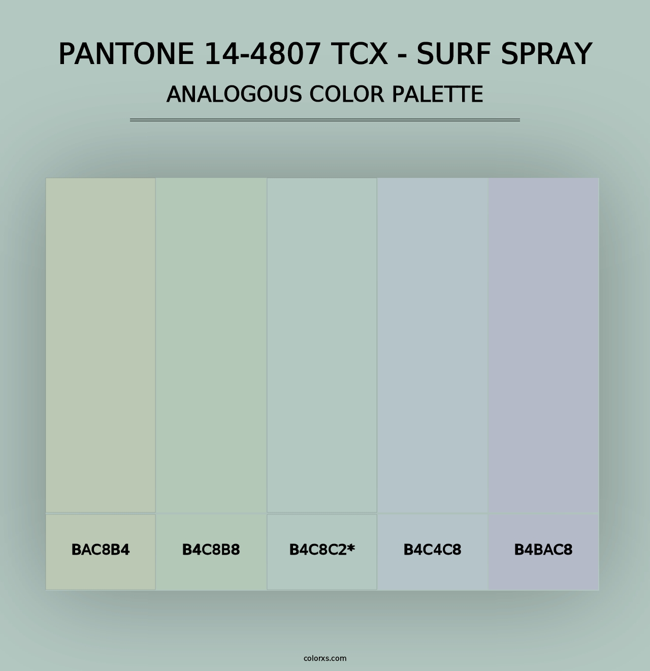 PANTONE 14-4807 TCX - Surf Spray - Analogous Color Palette