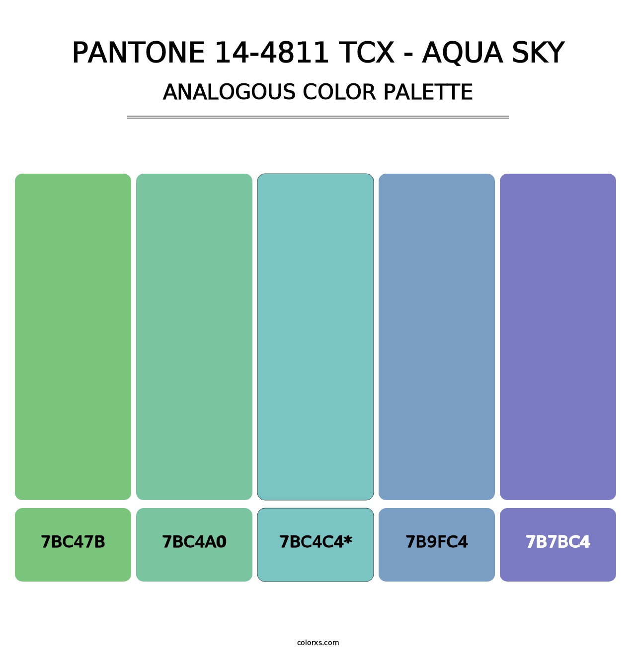 PANTONE 14-4811 TCX - Aqua Sky - Analogous Color Palette