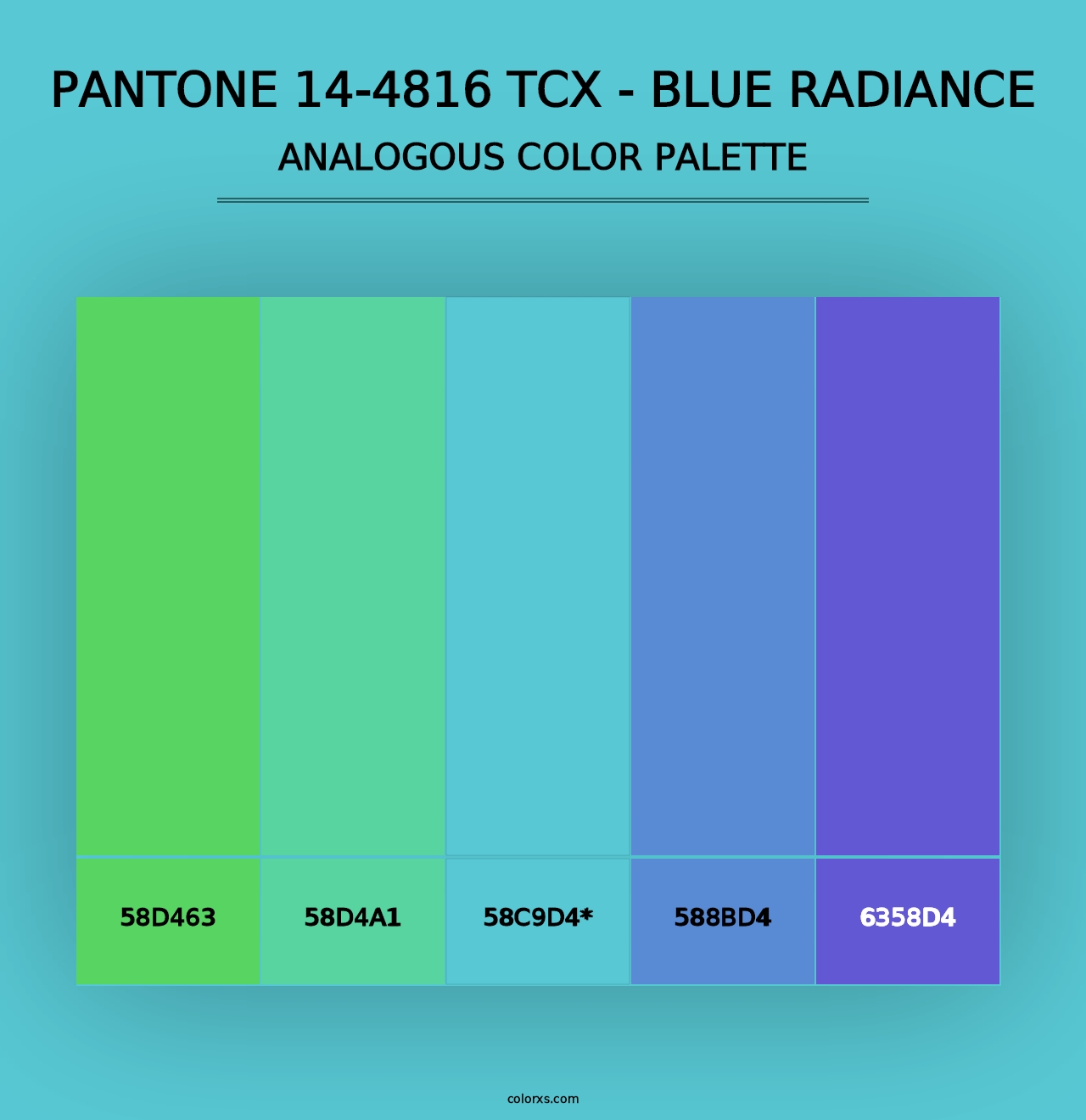 PANTONE 14-4816 TCX - Blue Radiance - Analogous Color Palette