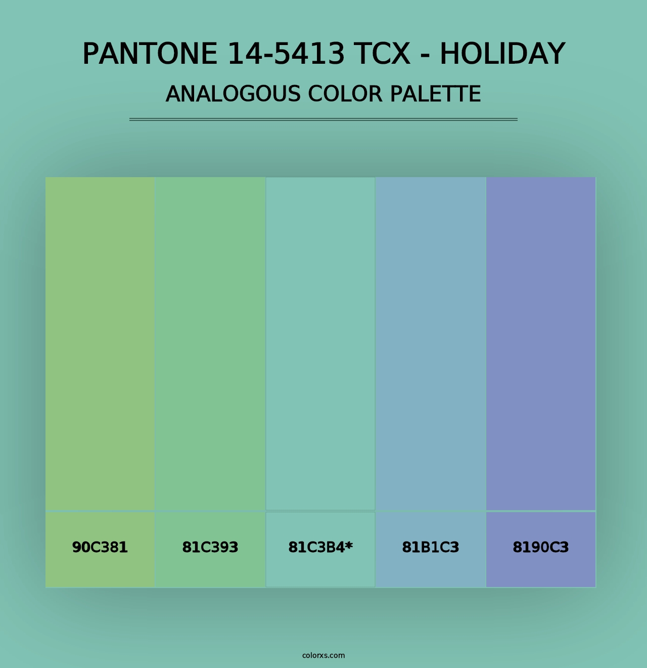 PANTONE 14-5413 TCX - Holiday - Analogous Color Palette