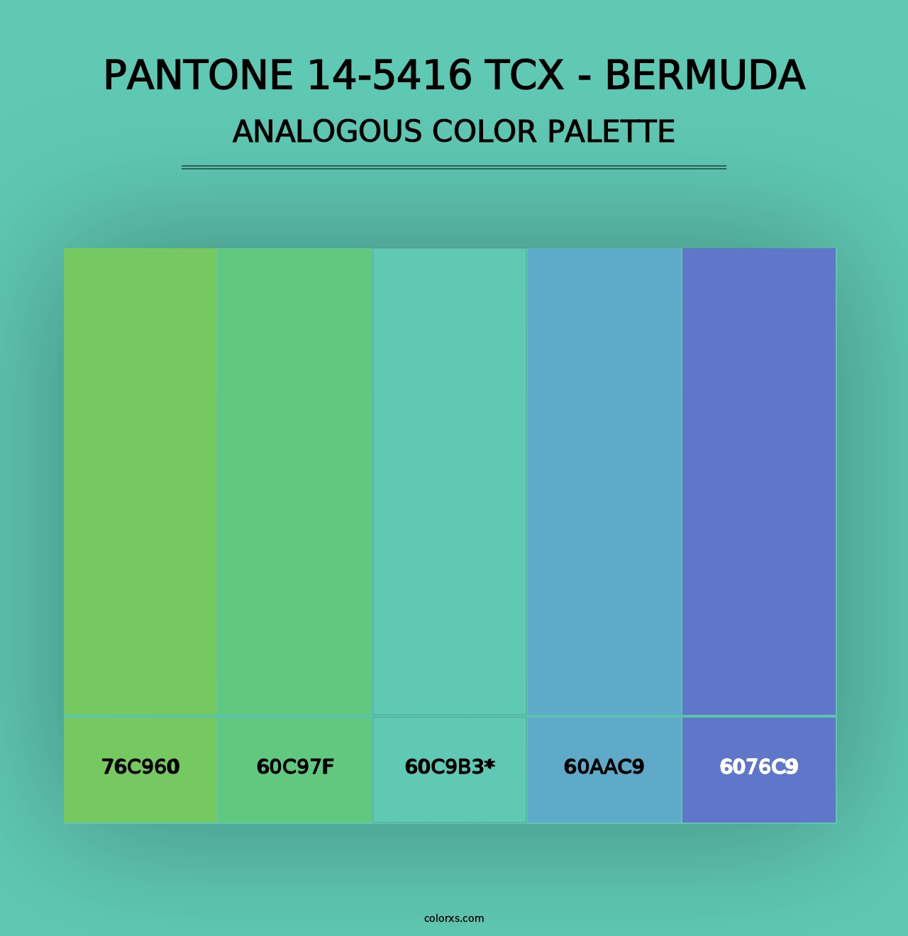 PANTONE 14-5416 TCX - Bermuda - Analogous Color Palette