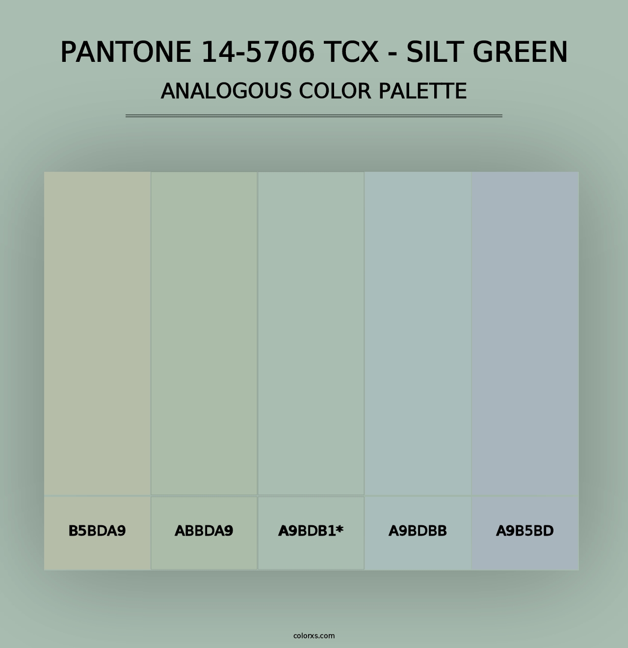 PANTONE 14-5706 TCX - Silt Green - Analogous Color Palette