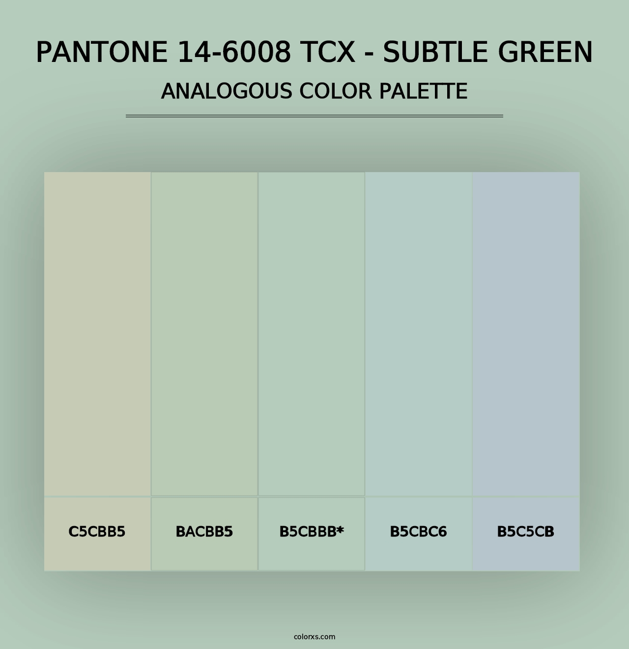 PANTONE 14-6008 TCX - Subtle Green - Analogous Color Palette