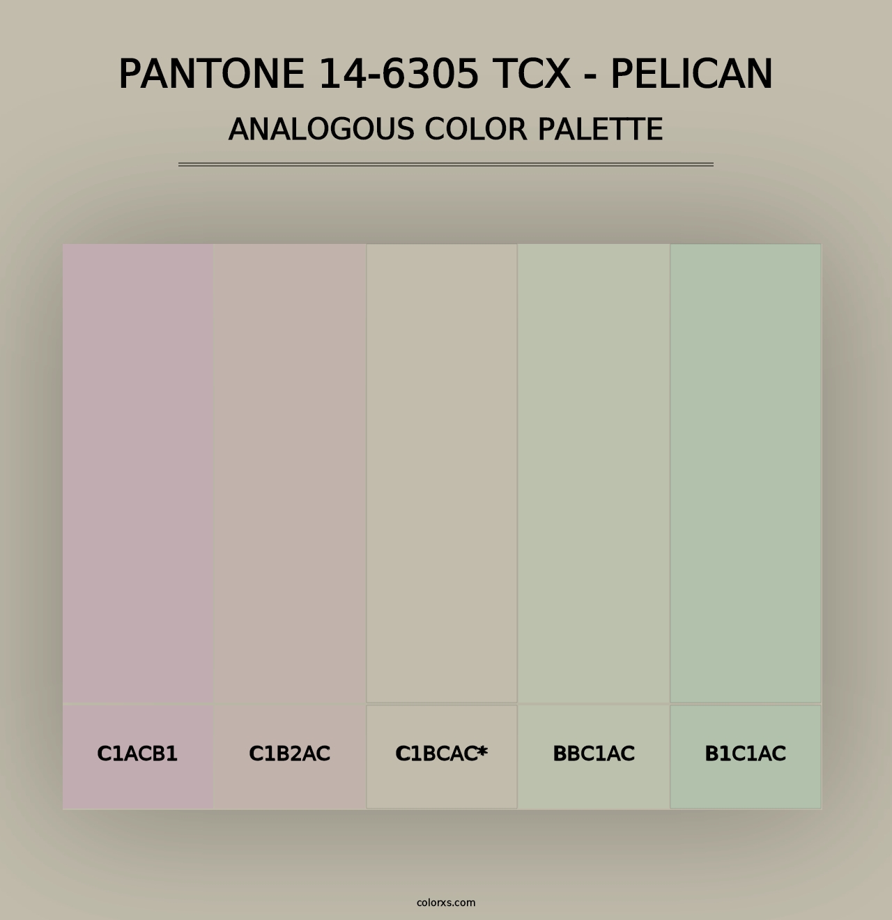 PANTONE 14-6305 TCX - Pelican - Analogous Color Palette