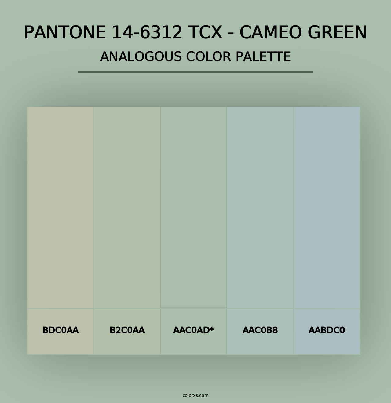 PANTONE 14-6312 TCX - Cameo Green - Analogous Color Palette