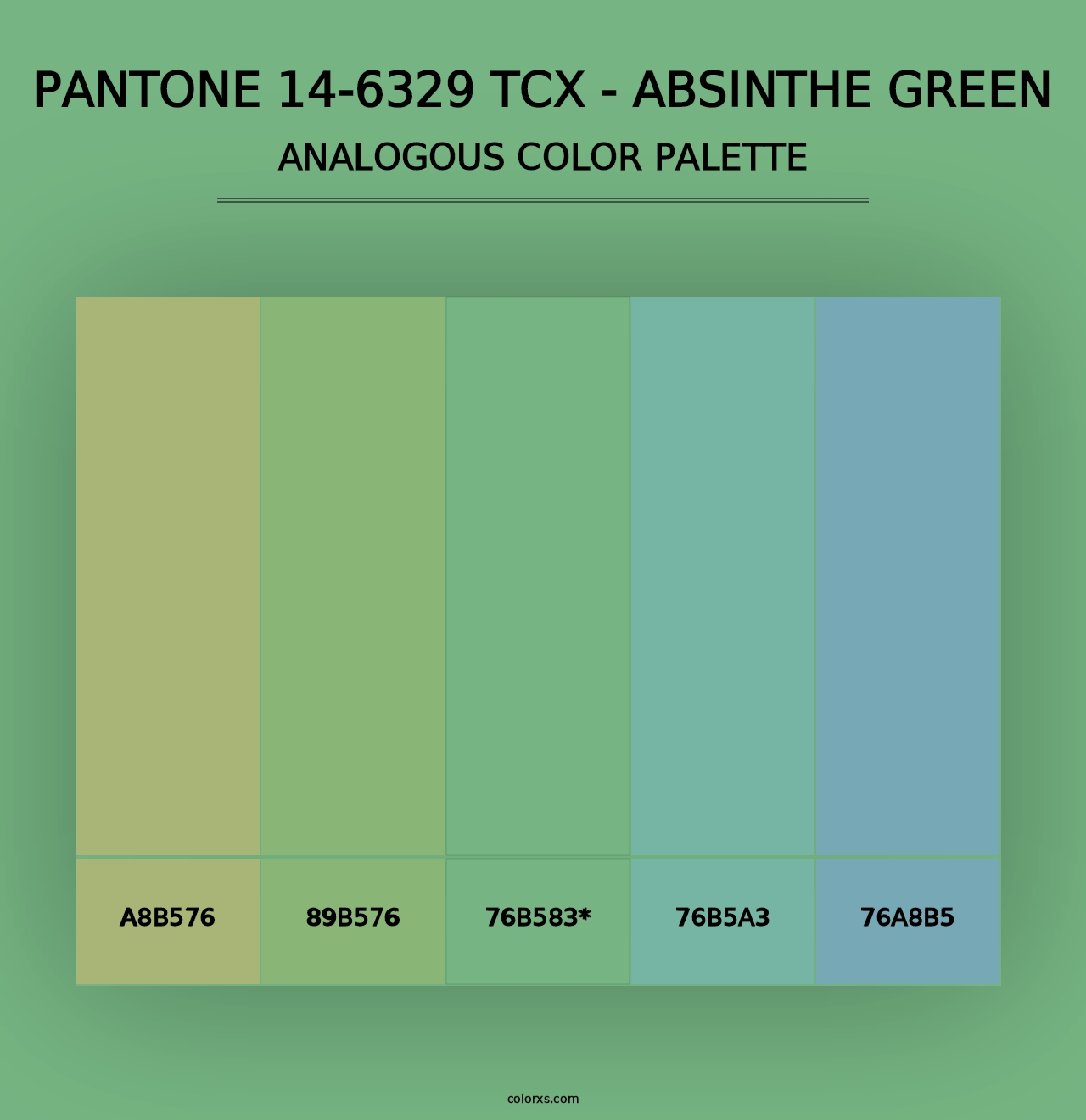 PANTONE 14-6329 TCX - Absinthe Green - Analogous Color Palette