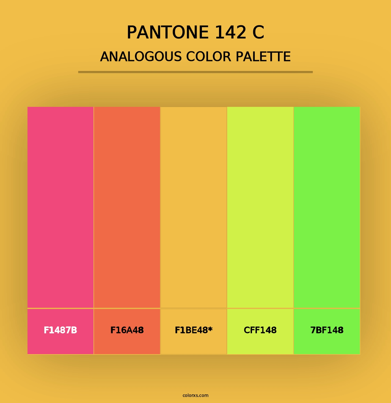 PANTONE 142 C - Analogous Color Palette